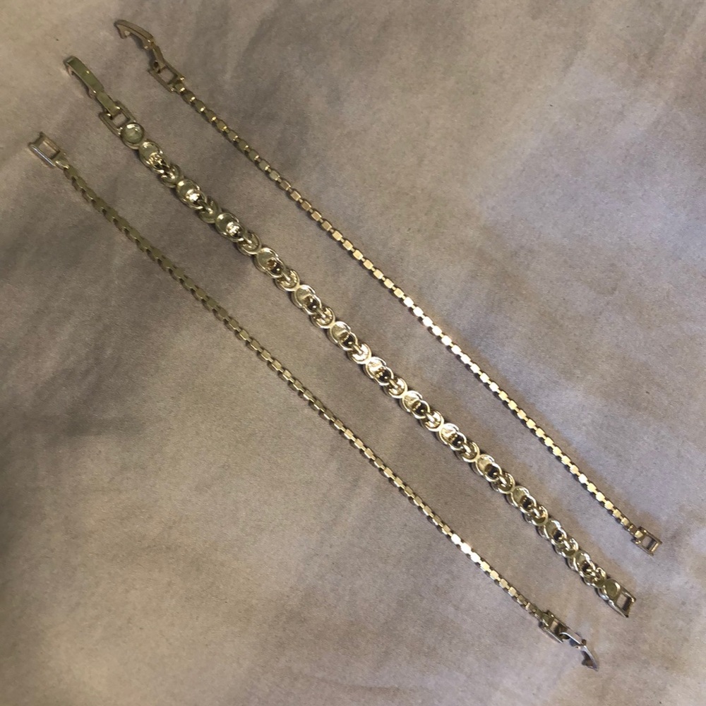 Perfect for WEDDING! Three 7” Rhinestone Bracelets - Picture 3 of 3